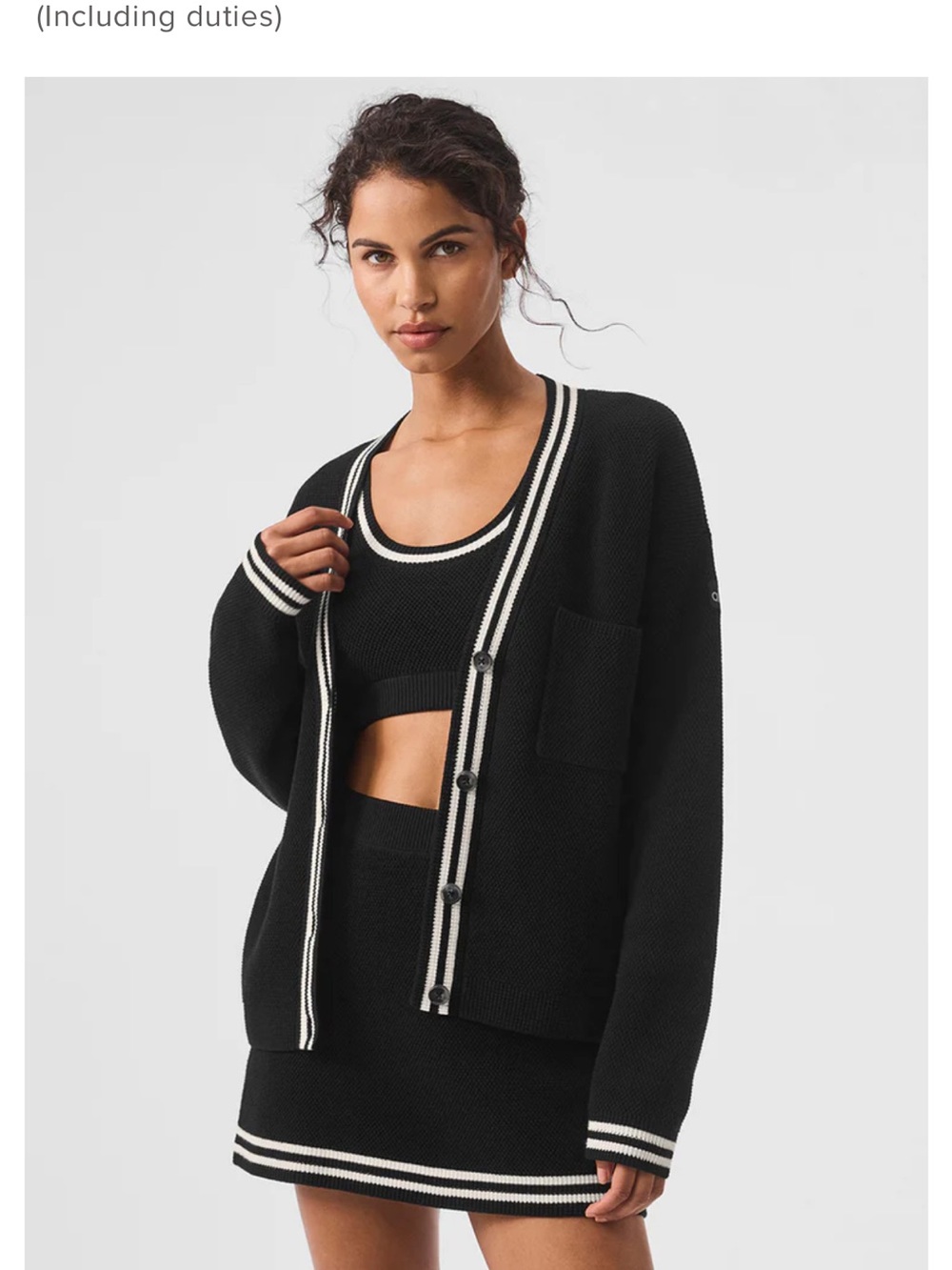 ALO Yoga Black Knit Cardigan
